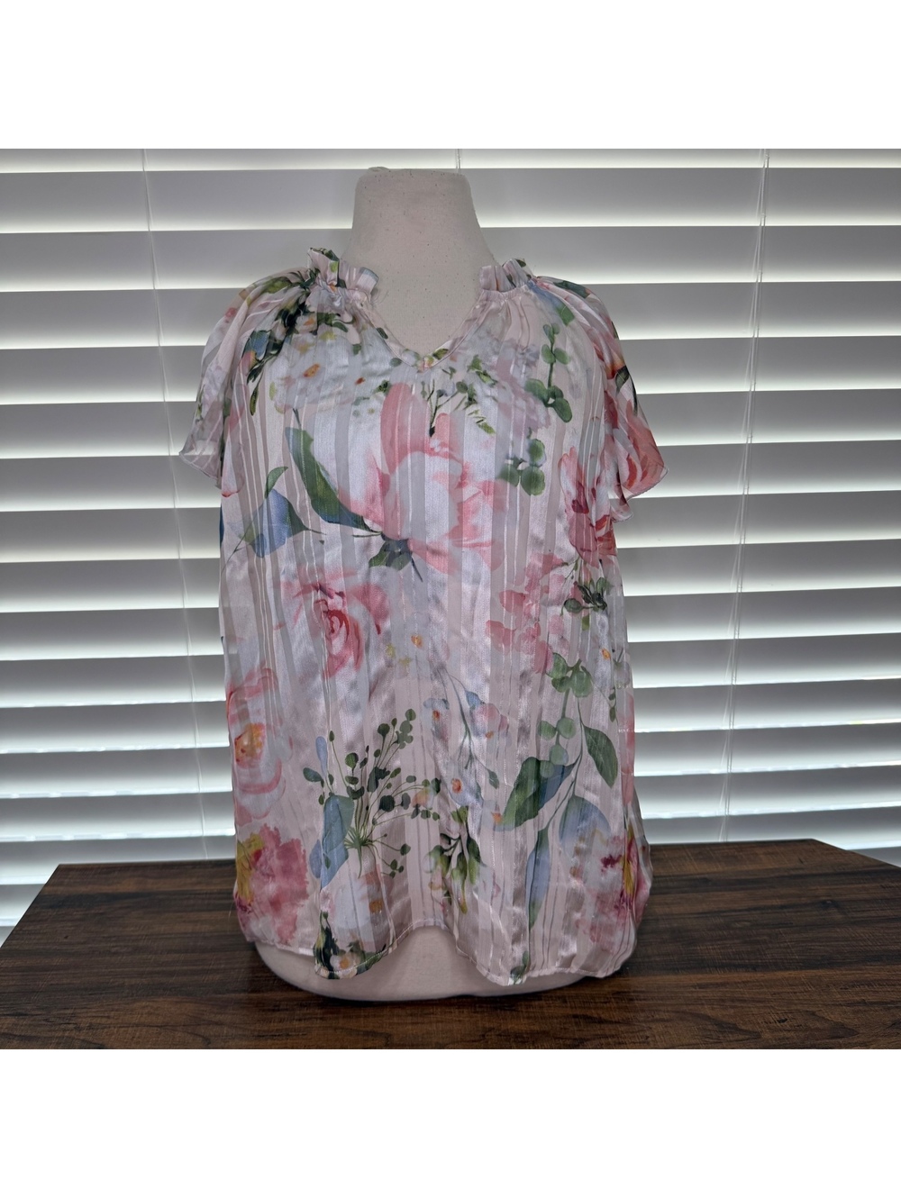 Shannon Ford New York XL Floral Pleated Blouse
